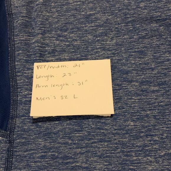 Lululemon Men's Velocity Long Sleeve Quarter Zip Blue Quarter Zip Pullover Sz L - Picture 3 of 6